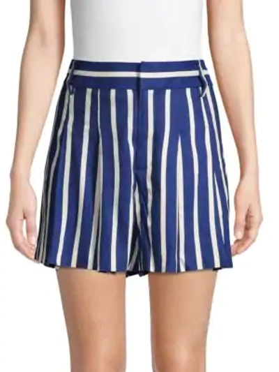 Shop Alice And Olivia Scarlet Striped Shorts In Oasis Stripe