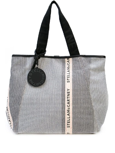 Shop Stella Mccartney Patchwork Logo Tote Bag - Black