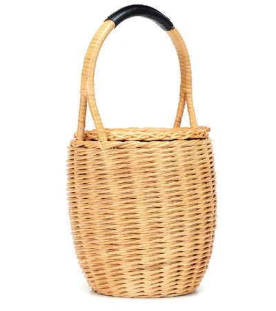 Shop Apc Jeanne Wicker Tote In Beige