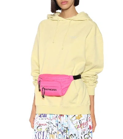 Balenciaga Wheel Embroidered Canvas Belt Bag In Pink | ModeSens