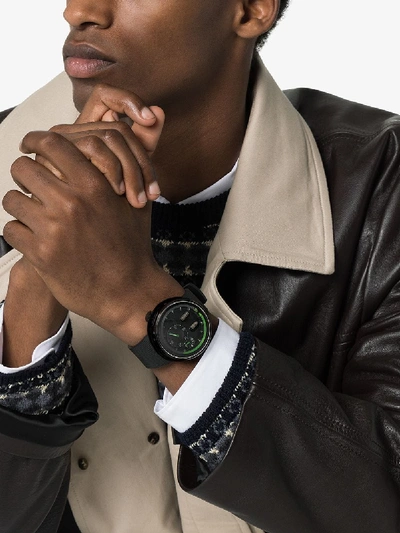 Shop Hyt Black And Green H0 49mm Watch