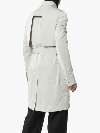 Shop Rick Owens Single Breasted Belted Cotton Trench Coat In 61 Oyester