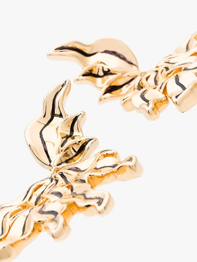 Shop Chloé Leaf Gold Drop Earrings In Metallic