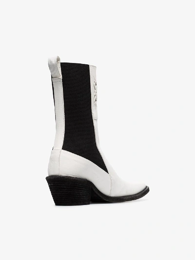 Shop Haider Ackermann White Ela 50 Laser-cut Leather Boots In 001 White