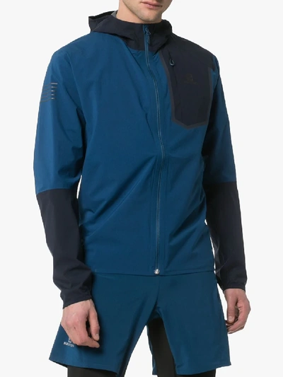 Shop Salomon S/lab Blue And Black Bonatti Hd Hooded Jacket