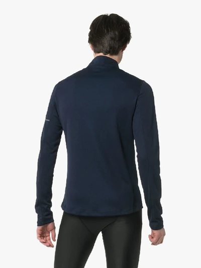 Shop Salomon S/lab Blue Agile Hz Mid Long Sleeved Zip Pullover