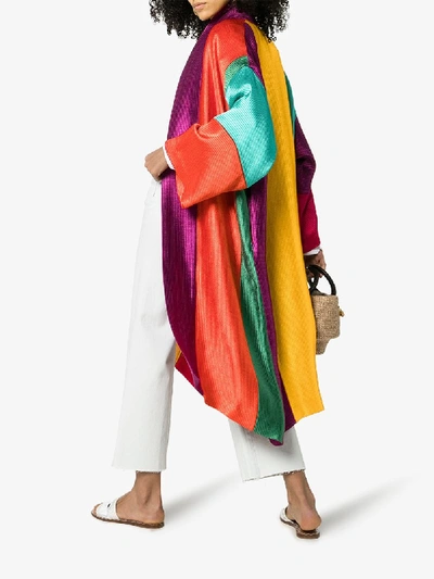 Shop Rianna + Nina Striped Kaftan In Multicoloured