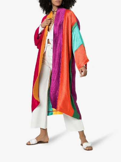 Shop Rianna + Nina Striped Kaftan In Multicoloured