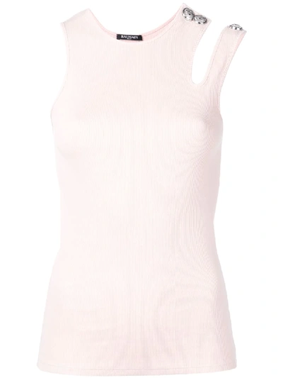 Shop Balmain Top Mit Cut-out - Rosa In Pink
