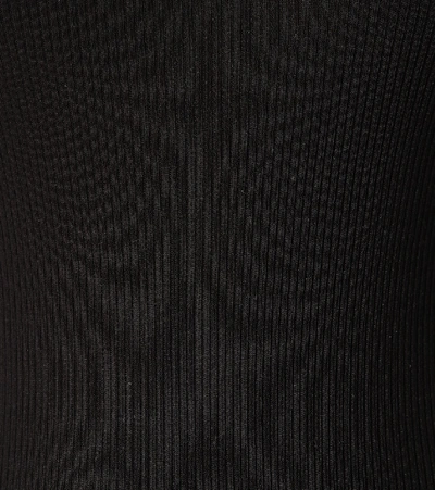 Shop Re/done Ribbed Tee Cotton Bodysuit In Black