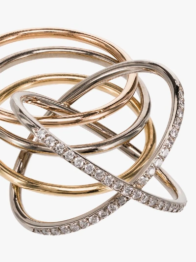 Shop Charlotte Chesnais Womens Metallic 18k Gold And Diamond Xxo Ring