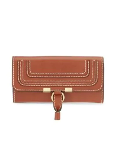 Shop Chloé Marcie Leather Continental Wallet In Brown