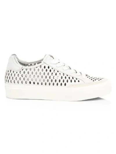 Shop Rag & Bone Rb Army Low-top Perforated Leather Sneakers In White