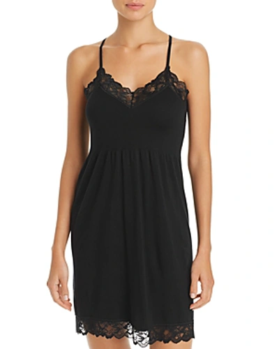 Shop Honeydew Play All Day Lace-trim Chemise In Black