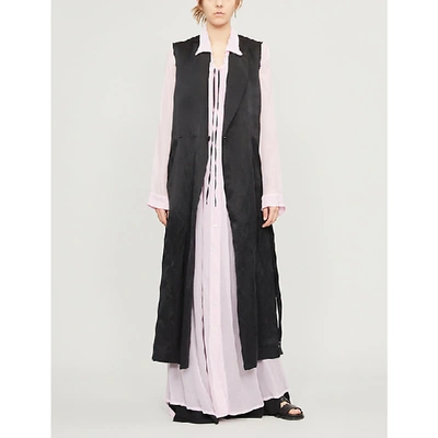 Shop Ann Demeulemeester Oversized Silk Maxi Dress In Blossom