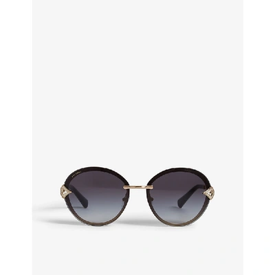 Shop Bvlgari Bv6101 Divas' Dream Oval-frame Sunglasses In Gold