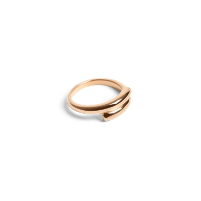 Shop Aurate Crossover Ring In Gold/ Pink