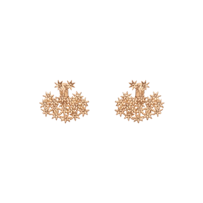 Shop Aurate Flower Earring Back Small In Gold/ Pink