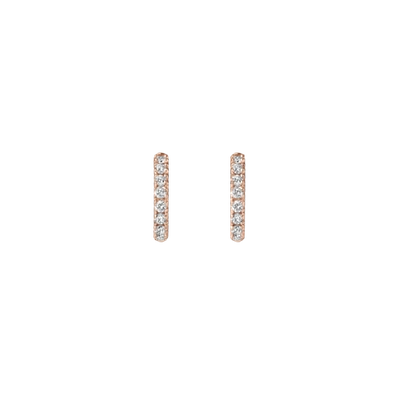 Shop Aurate Huggie Earrings With White Diamonds In Gold/ Pink