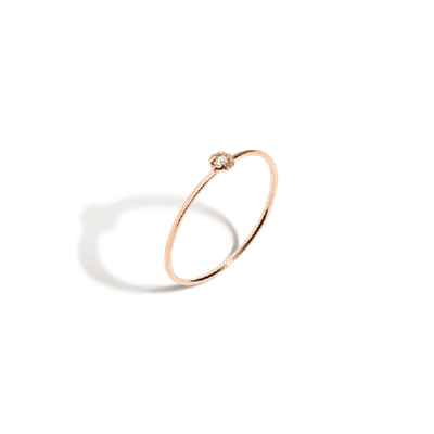 Shop Aurate Mini Stackable Diamond Ring In Gold/ Pink