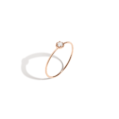 Shop Aurate Midi Stackable Diamond Ring In Gold/ Pink