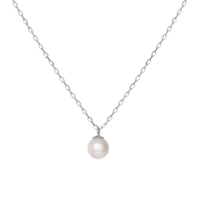 Shop Aurate Simple Pearl Necklace In Gold/ White