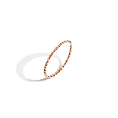Shop Aurate Stackable Twist Ring In Gold/ Pink