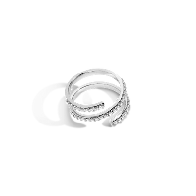 Shop Aurate Wraparound Ring With White Diamonds In Gold/ White