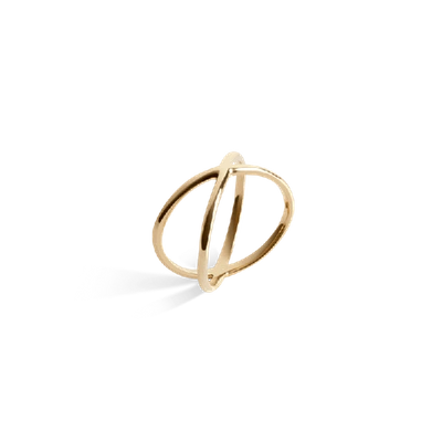 Shop Aurate X Ring In Gold