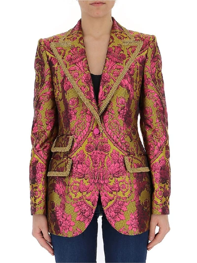 Shop Dolce & Gabbana Embroidered Blazer In Multi