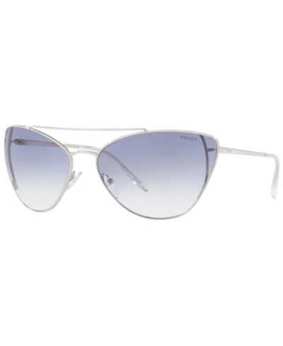 Shop Prada Sunglasses, Pr 65vs 68 In Silver/clear Gradient Light Blue