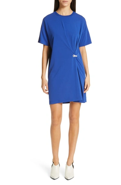 Shop Rag & Bone Mitchell Gathered T-shirt Dress In Pacific Blue