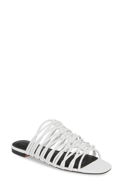 Shop Rebecca Minkoff Maelynn Slide Sandal In Optic White Nappa Leather