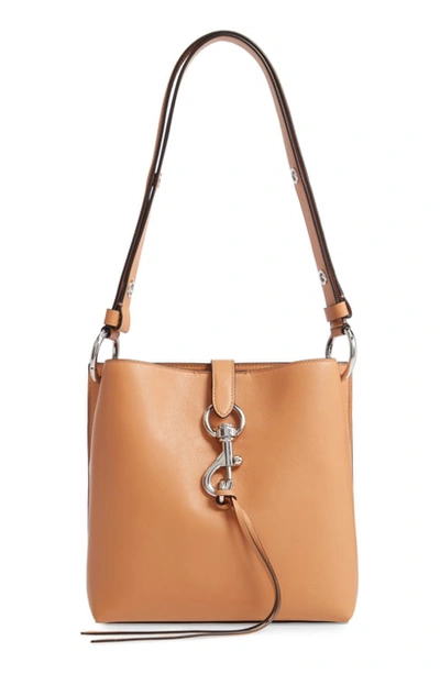 Shop Rebecca Minkoff Small Megan Leather Feed Bag - Brown In Honey