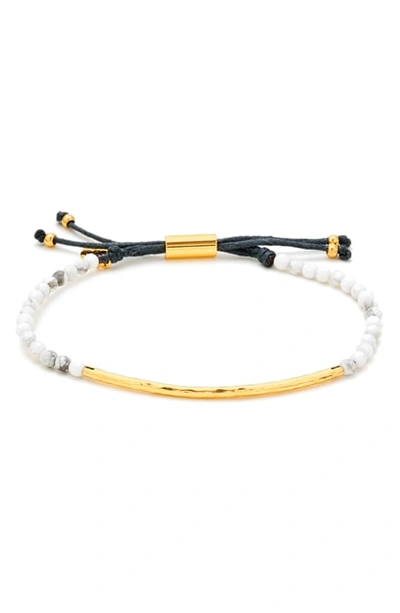 Shop Gorjana Power Gemstone Beaded Bracelet In Calming/ Howlite/ Gold