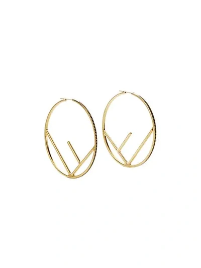 Shop Fendi F Is  Earrings In Gold