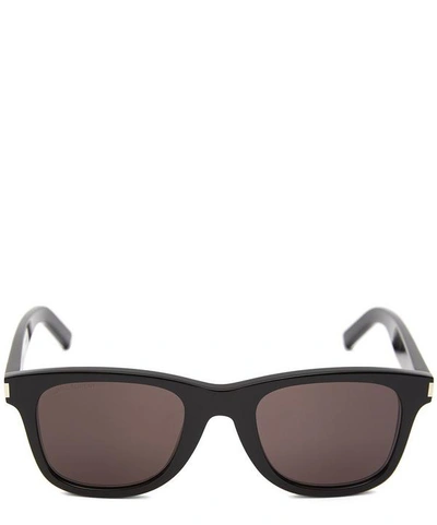 Shop Saint Laurent Rectangle-frame Star-studded Acetate Sunglasses In Black