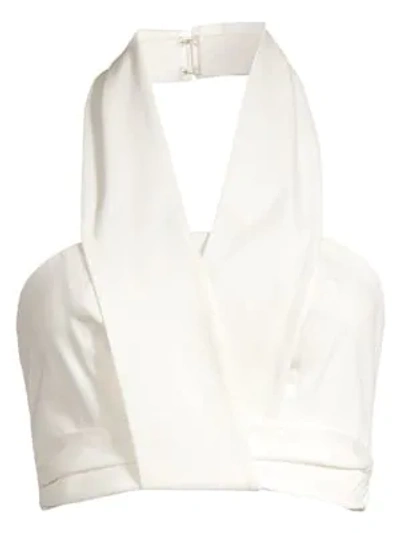 Shop Amur Wrap Halter Bustier Top In White