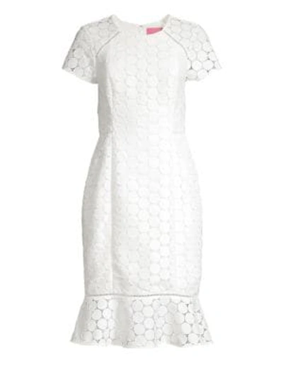 Shop Lilly Pulitzer Aliza Midi Flounce Sheath Dress In Resort White
