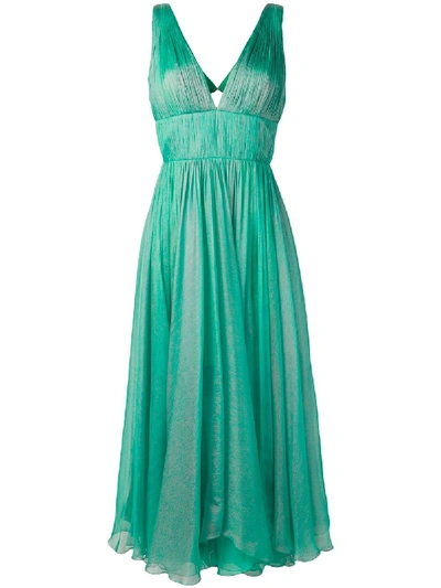 Shop Maria Lucia Hohan Empire Line Pleated Dress - Green