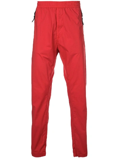 Shop Stone Island Gathered Ankle Track Pants In Red