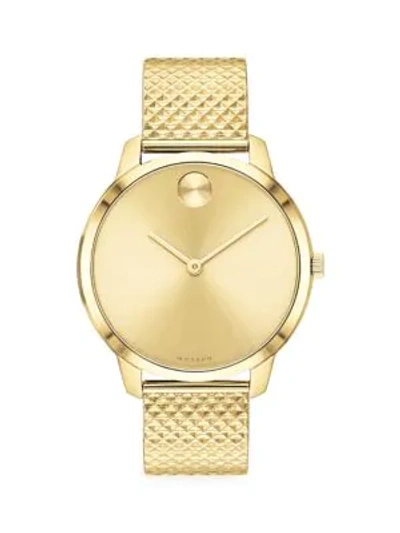 Shop Movado Bold Light Yellow Gold Ion-plated Stainless Steel Mesh Bracelet Watch