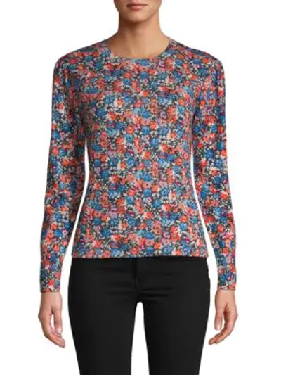 Shop Rebecca Taylor Cosmic Fleur Wool Sweater In Floral Multi