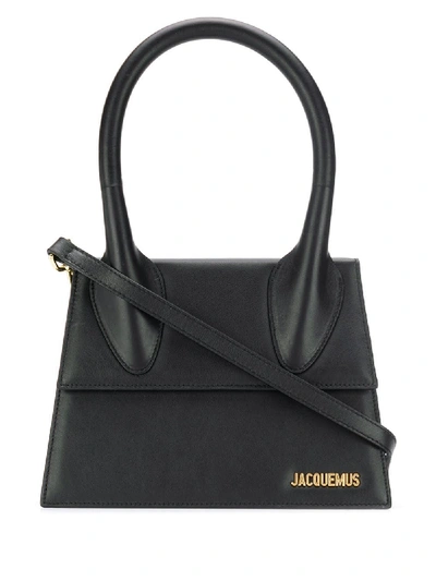 Shop Jacquemus Logo Plaque Tote Bag - Black