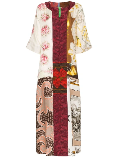 Shop Rianna + Nina Printed Split Neck Kaftan Dress -  Multicoloured