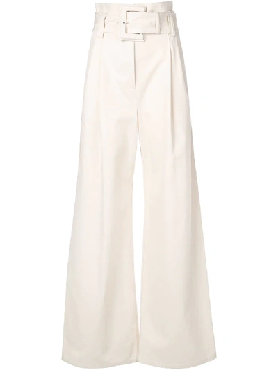 Shop Proenza Schouler Belted Trousers - White