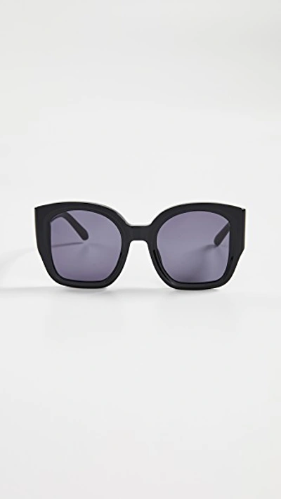 Shop Karen Walker Alternative Fit Checkmate Sunglasses In Black/smoke Mono