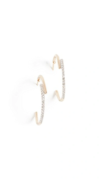 14k Medium Crossover Hoop Earrings