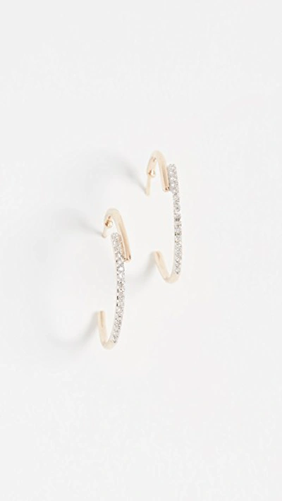 Shop Adina Reyter 14k Medium Crossover Hoop Earrings In Gold