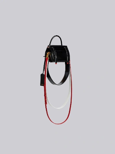 Shop Thom Browne 3-strap Calfskin Mini Bag In Black